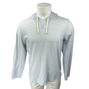 Vince Men's Light Blue Long Sleeve Hoodie Hooded Pullover Sweatshirt Top Size L